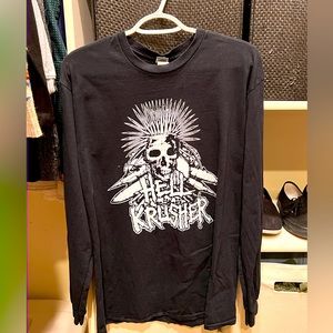Long sleeve Hellkrusher t-shirt crust punk dbeat metal size medium